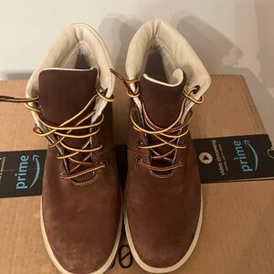 Timberland Chocolate Brown Leather Boots Size 8.5 Mens